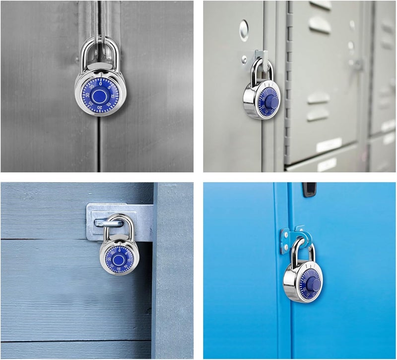 HZSY Combination Padlock 1 Pack, Fixed Dial Combination Padlock with Different Combinations, 2 in. Wide. Blue Turntable, Lock for Gym & Locker, School, Toolbox, and More - Image 5